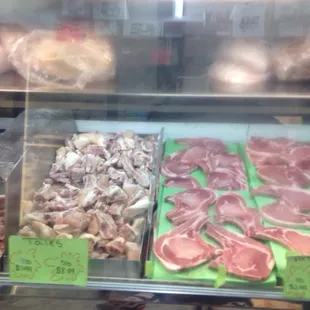 a variety of meats