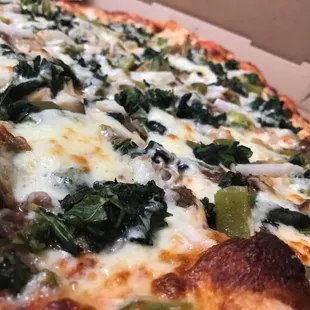 spinach, mushrooms, and cheese