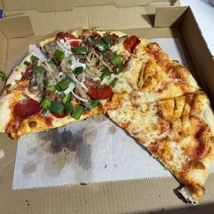 No cheese on it, and the other half the vegetables aren't even cooked I'm sorry I was terrible.