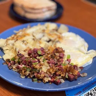 Scratch Corn Beef Hash &amp; Eggs