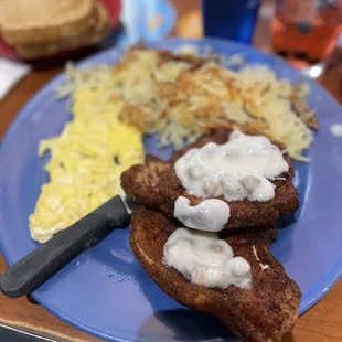 Country Fried Pork Chops &amp; Eggs