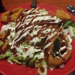 BBQ-Ranch Onion Ring Chicken Fried Chicken Salad