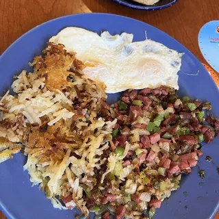 Canned Corn Beef Hash & Eggs