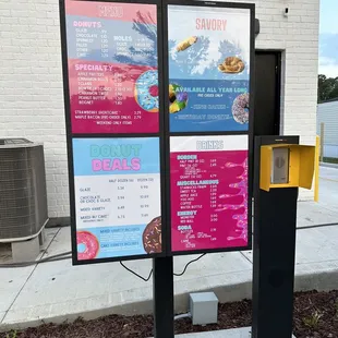 Drive thru menu board with intercom.