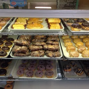 Chocolate glaze, cake donuts, apple fritters, filled, sprinkles, chocolate with peanut butter, you name it!