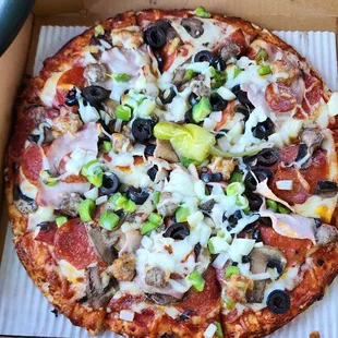 Small combination pizza. 10.99 before tax