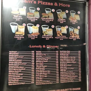 the menu