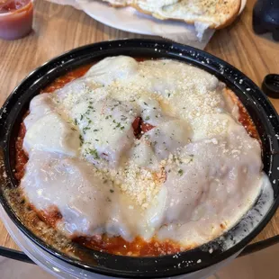 Chicken Parmesan and Garlic Bread with Cheese -This is more than enough for 2 people!!