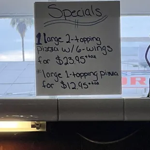 Current Specials