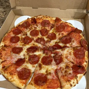Pepperoni pizza from Sam's