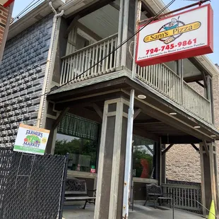 the front of the restaurant