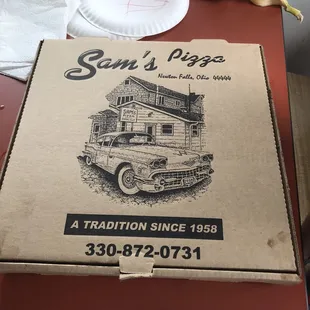 Sams pizza box