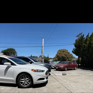 a car parked in a parking lot