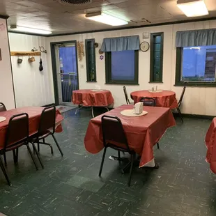 This is our small but cozy dining area! Decorating for Christmas soon!