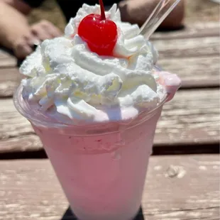 Strawberry shake. Yum. Lots of real berries.