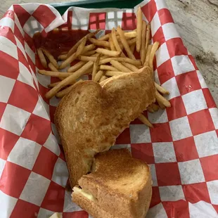 a sandwich and french fries