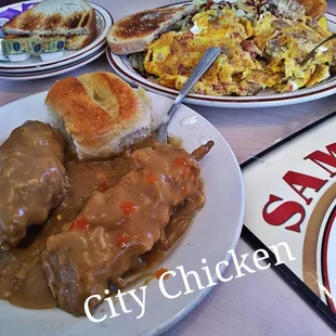 a table full of food