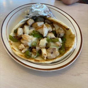 Grilled chicken pita wrap