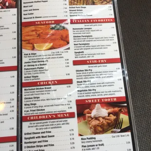 the menu