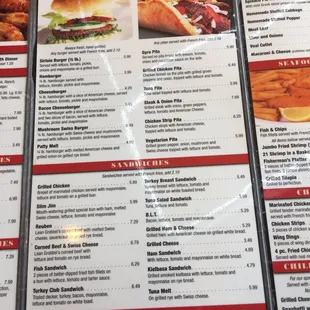 the menu