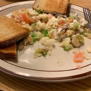 Egg white Vegetable Omelet- not very good.  Looked like slip on my plate and just no flavor at all.  I don&apos;t recommend this place at all.