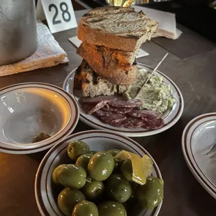 Rosette plate (must order) &amp; marinated olives