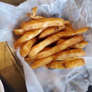 Most sandwiches come with a side of fries.