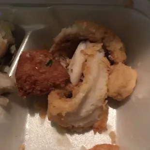 Pollock. Breading fell off when I touched it. Keep my take outs open so they won't be soggy.  so very disappointed.