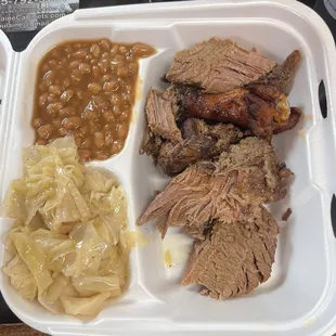 Brisket Plate, One Smoked Wing