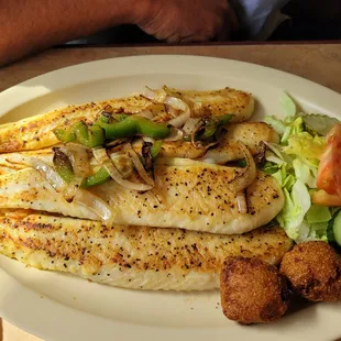 Grilled Catfish filets with Hushpuppies