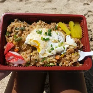 Breakfast=kim chee fried rice. Her first time making im sure she'll make daily if you tried one. I did and it was AWESOME (: