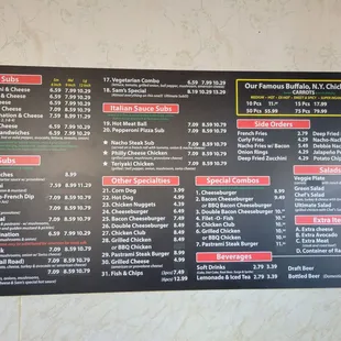 Updated menu
