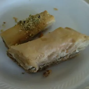 Baklava and pistachio roll