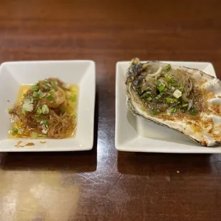 Steamed oyster and scallop