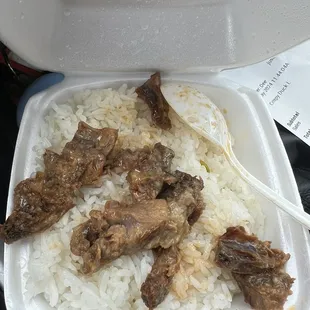 Note this is a small salad container and the "half duck deep fried"