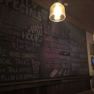 Menu and drink board