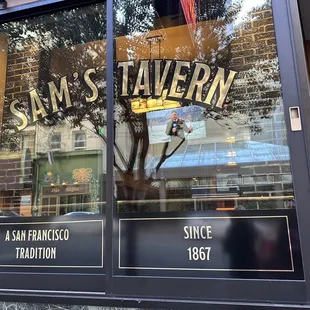 Front. Not to be confused with Sam&apos;s Grill right next door.