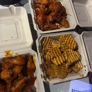 Mango habanero and buffalo wings