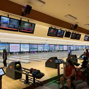Clean and spacious bowling lanes