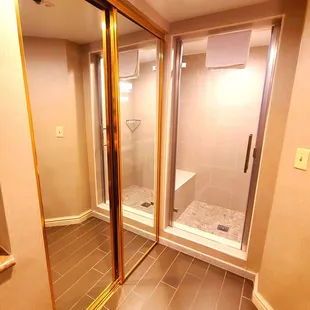 Closet and Walk In Shower