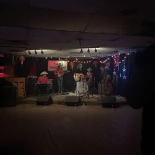 a band playing on stage