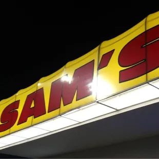 a sign for sam&apos;s