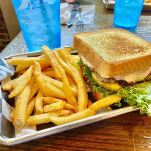 Sam's Burger with french fries