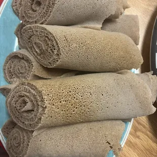 Injera (bread) came with my meal