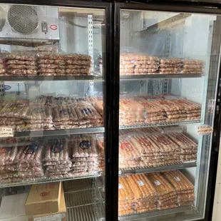 a display of meat products