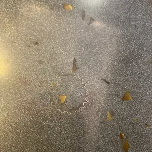 Bar top, Sam Adams caps and bottle glass imbed