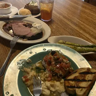 Smoked prime rib and Lampuga con le olive