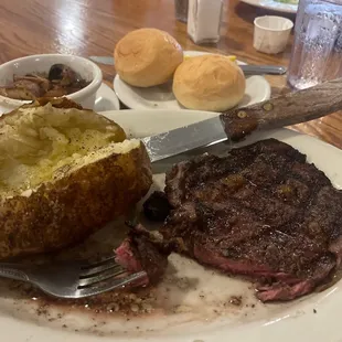 Steak medium rare and oh so yummy!