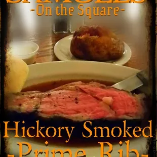 Hickory smoked in our kitchen, hand carved to order, served 'Au-jus', fork tender, with side dish and fresh house salad...