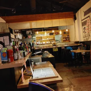 the interior of a japanese restaurant